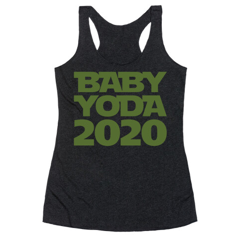 Baby Yoda 2020 Parody White Print Racerback Tank Top