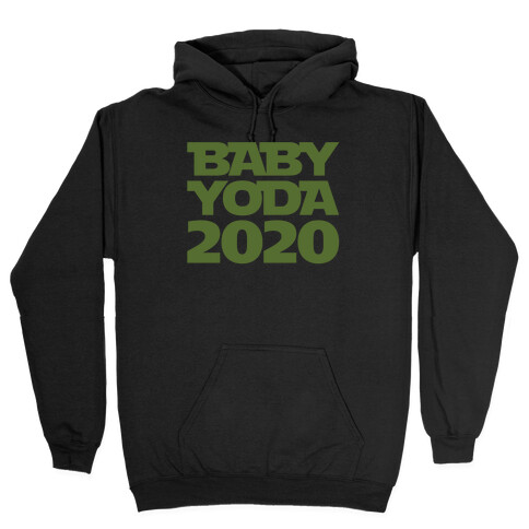 Baby Yoda 2020 Parody White Print Hooded Sweatshirt