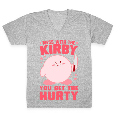Mess With The Kirby, You Get The Hurty V-Neck Tee Shirt