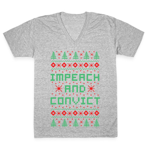 Impeach and Convict Ugly Sweater V-Neck Tee Shirt