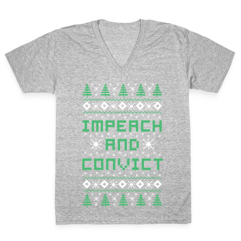 Impeach and Convict Ugly Sweater V-Neck Tee Shirt