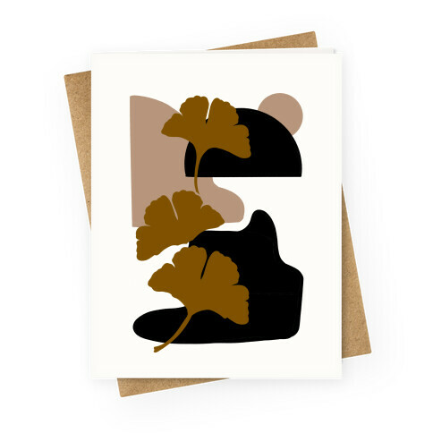 Minimalist Ginkgo Leaf Illustration Greeting Card