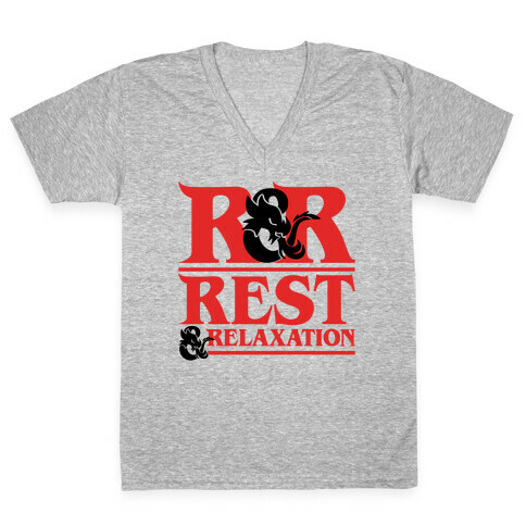 Rest & Relaxation D&D Parody V-Neck Tee Shirt