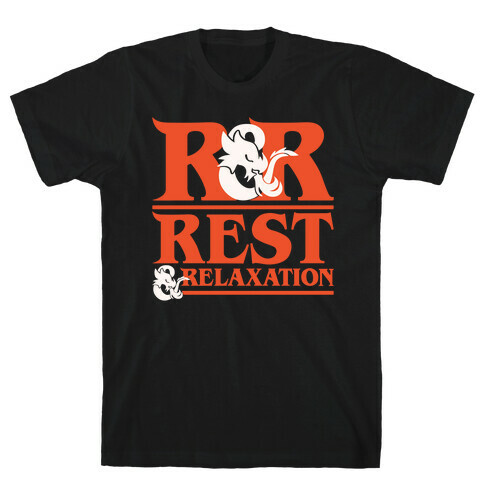 Rest & Relaxation D&D Parody White Print T-Shirt