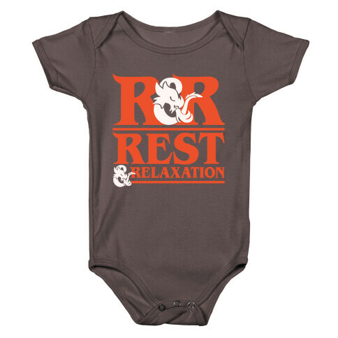 Rest & Relaxation D&D Parody White Print Baby One-Piece