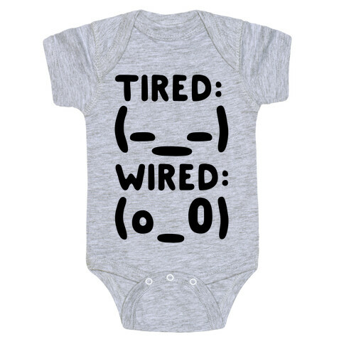 Tired And Wired Emoticons Baby One-Piece