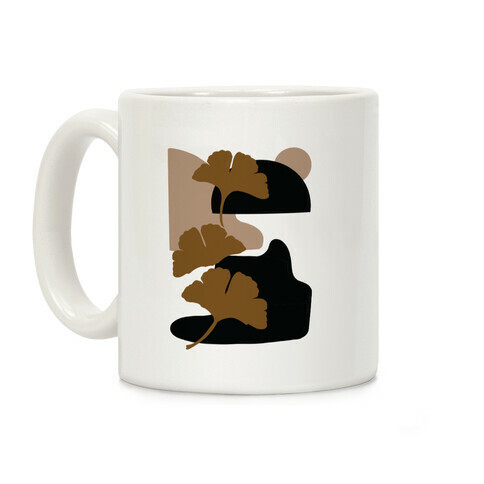 Minimalist Ginkgo Leaf Illustration Coffee Mug