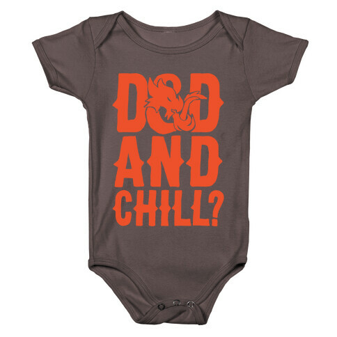 D & D and Chill Parody White Print Baby One-Piece