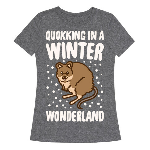 Quokking In A Winter Wonderland White Print Womens T-Shirt