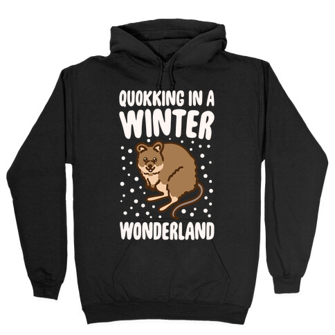 Quokking In A Winter Wonderland White Print Hooded Sweatshirt