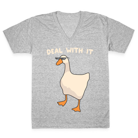 Deal With It (Goose) V-Neck Tee Shirt