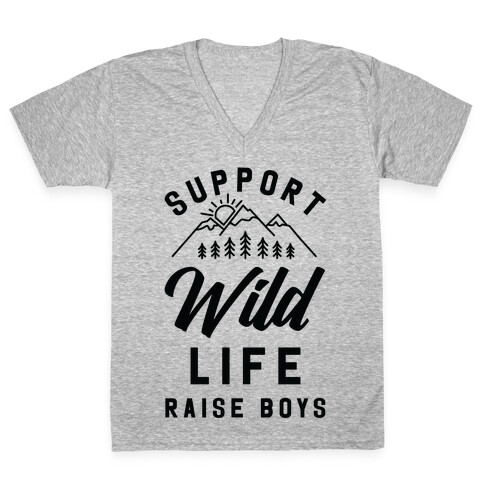 Support Wild Life Raise Boys V-Neck Tee Shirt