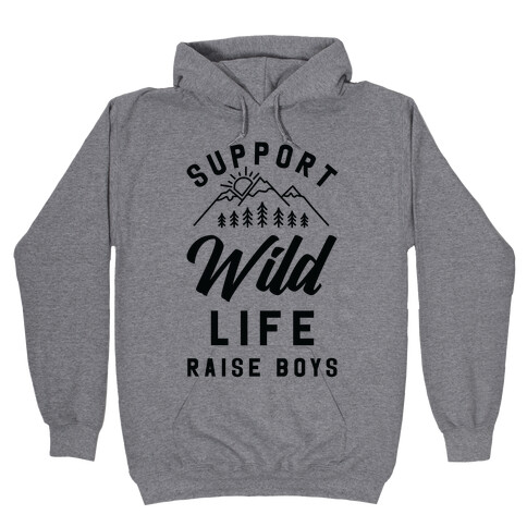 Support Wild Life Raise Boys Hooded Sweatshirt