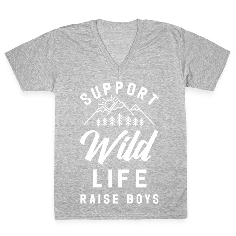 Support Wild Life Raise Boys V-Neck Tee Shirt