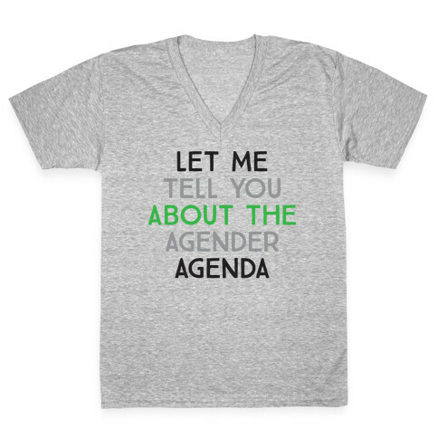 Let Me Tell You About The Agender Agenda V-Neck Tee Shirt