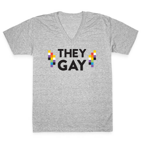 They Gay V-Neck Tee Shirt