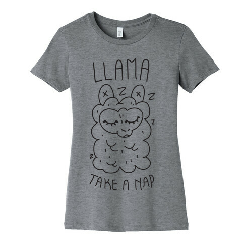 Llama Take a Nap Womens T-Shirt