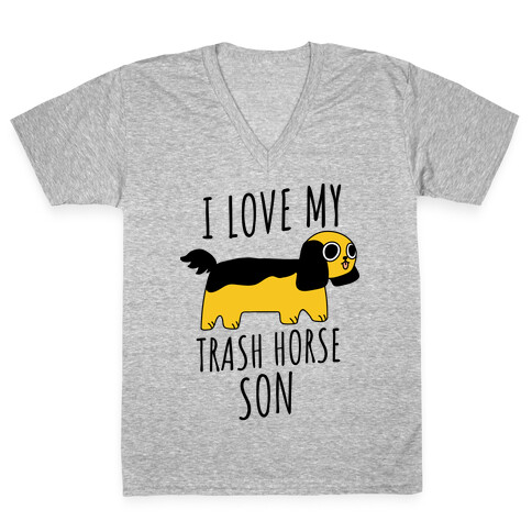 I Love My Trash Horse Son V-Neck Tee Shirt