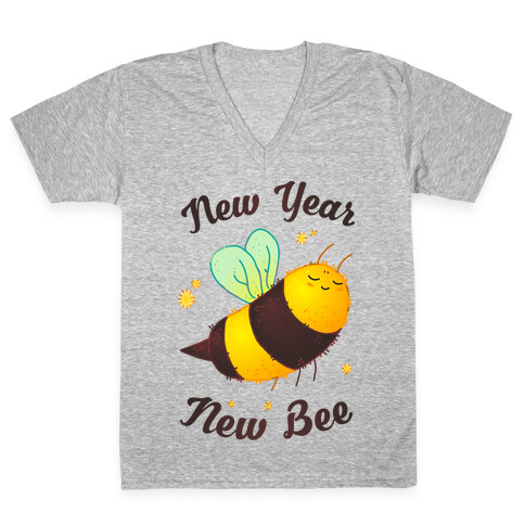 New Year New Bee V-Neck Tee Shirt