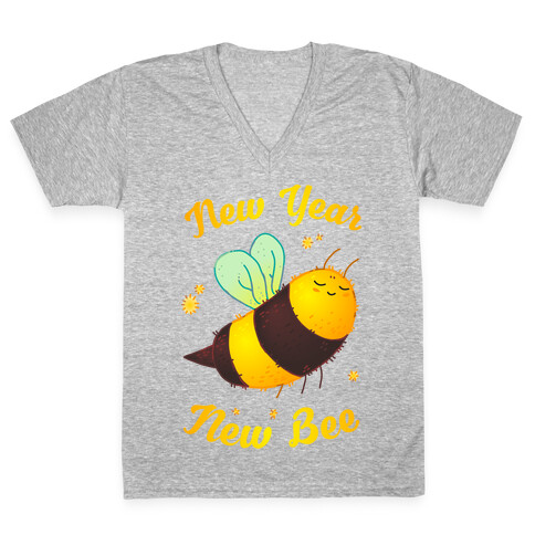 New Year New Bee V-Neck Tee Shirt