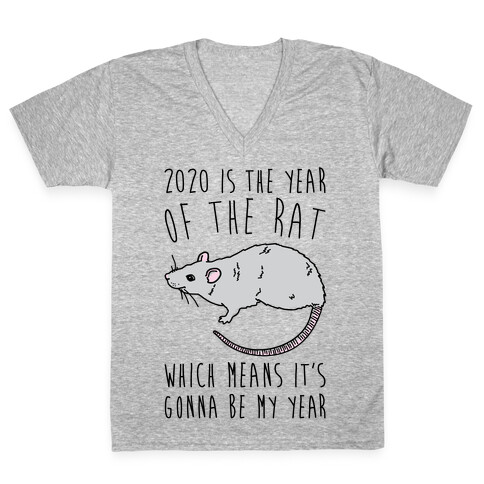 2020 Is The Year of The Rat V-Neck Tee Shirt