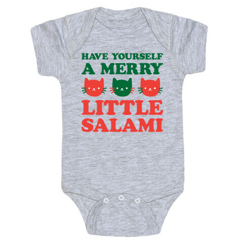 Have Yourself A Merry Little Salami Baby One-Piece