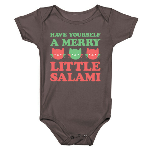 Have Yourself A Merry Little Salami Baby One-Piece