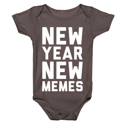 New Year New Memes White Print Baby One-Piece