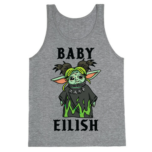 Baby Eilish Yoda Parody Tank Top