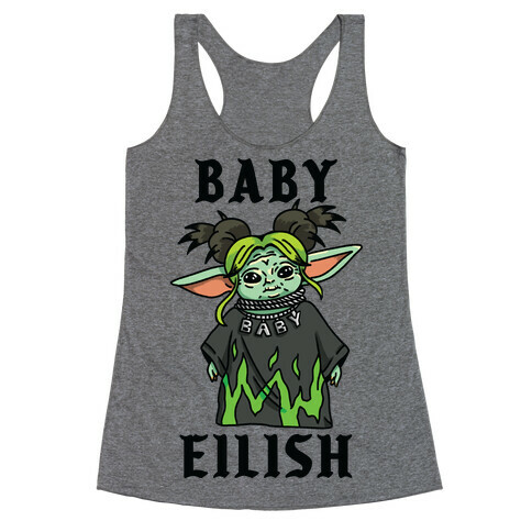 Baby Eilish Yoda Parody Racerback Tank Top