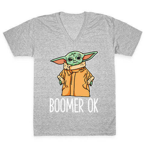 Boomer Ok Baby Yoda Parody V-Neck Tee Shirt