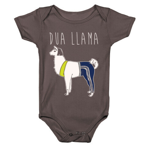 Dua Llama Parody White Print Baby One-Piece