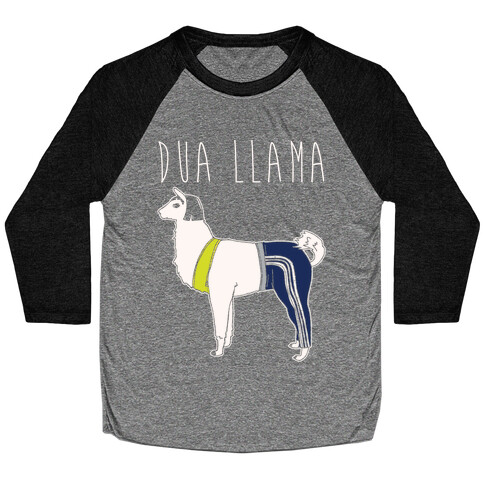 Dua Llama Parody White Print Baseball Tee