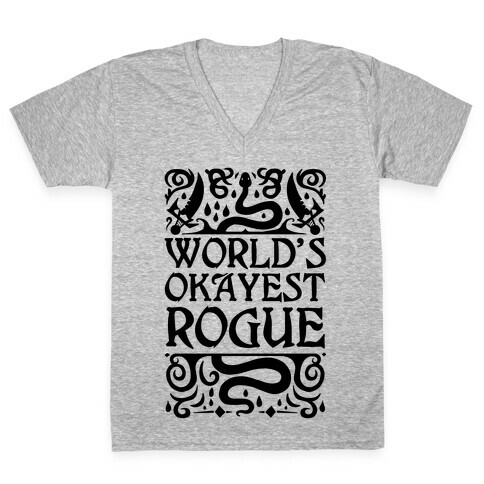 World's Okayest Rogue V-Neck Tee Shirt