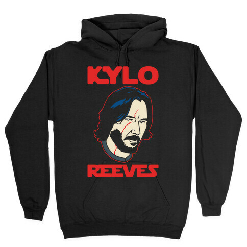Kylo Reeves Parody White Print Hooded Sweatshirt