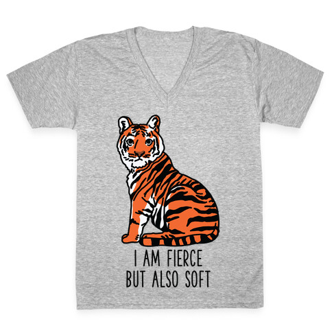 I Am Fierce But Also Soft V-Neck Tee Shirt