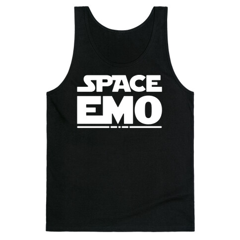 Space Emo Parody White Print Tank Top