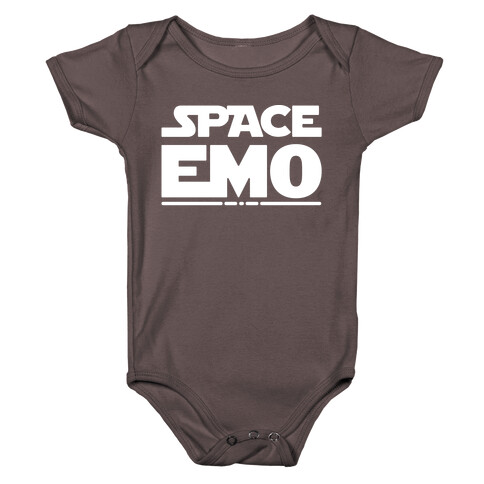 Space Emo Parody White Print Baby One-Piece