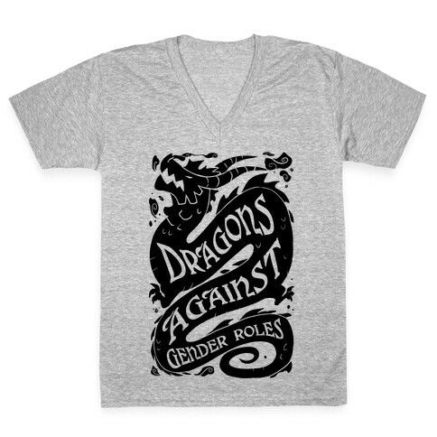Dragons Against Gender Roles V-Neck Tee Shirt