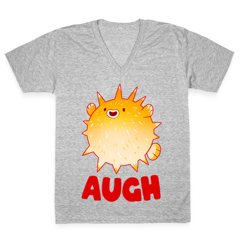 Augh Pufferfish V-Neck Tee Shirt