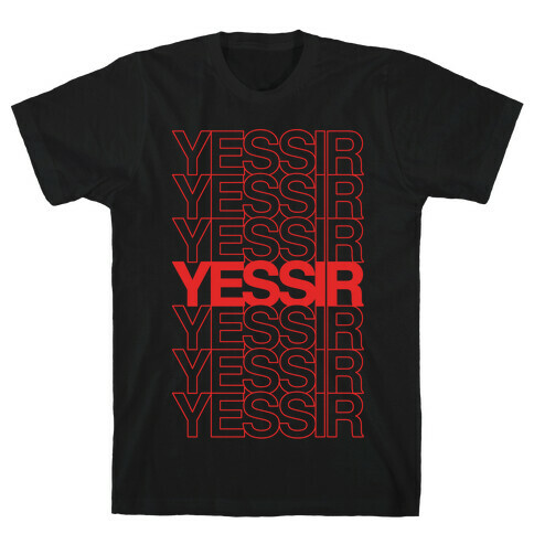 Yessir Thank You Bag Parody White Print T-Shirt