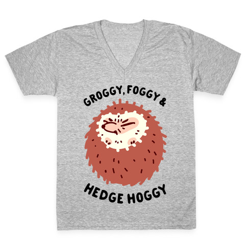 Groggy, Foggy & Hedge Hoggy V-Neck Tee Shirt