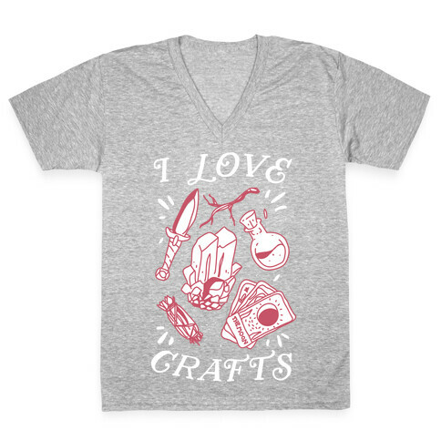 I Love (Witch) Crafts V-Neck Tee Shirt