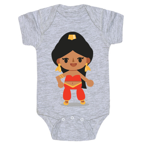 Princess Crossing Jasmine Parody Red Baby One-Piece