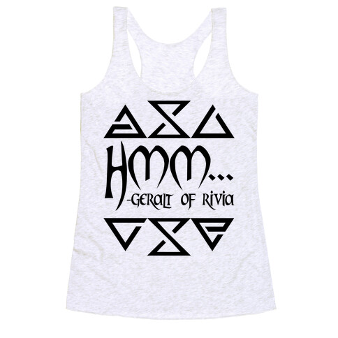 Hmm... - Geralt of Rivia Racerback Tank Top