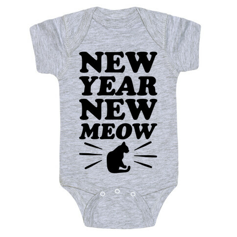 New Year New Meow Baby One-Piece