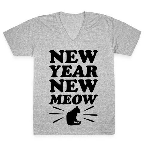 New Year New Meow V-Neck Tee Shirt