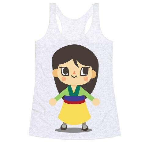 Princess Crossing Mulan Parody Racerback Tank Top