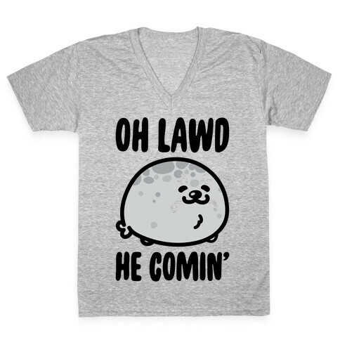 Oh Lawd He Comin' Seal V-Neck Tee Shirt