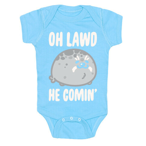 Oh Lawd He Comin' Seal White Print Baby One-Piece
